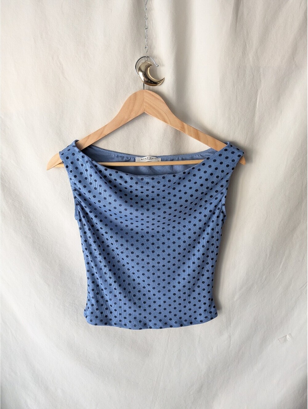 Good Days Project blue polka dot sleeveless top